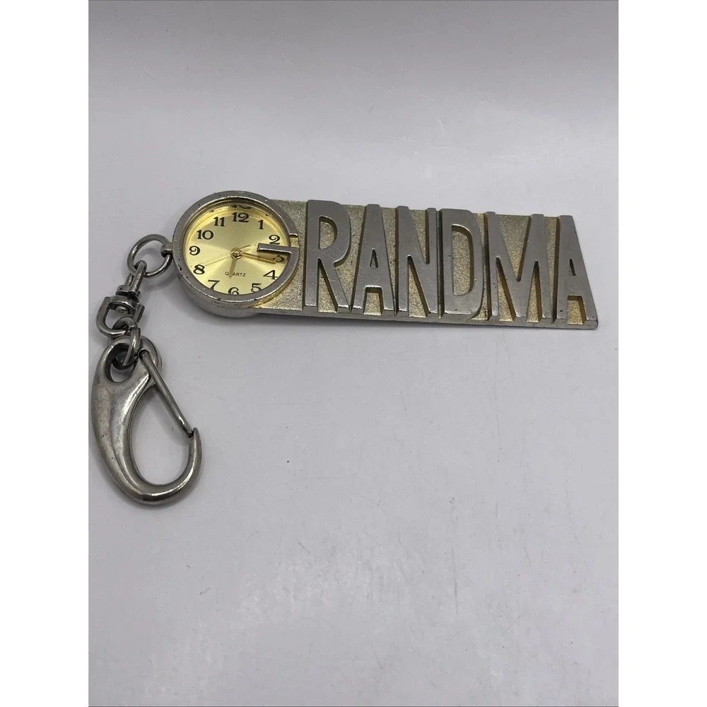 Vintage Grandma‎ Key-chain Quartz Watch Gold Tone- New Battery